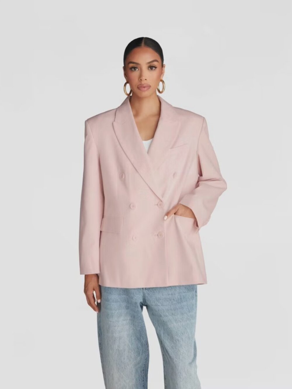 KBB by KAHLANA Women's 'The David Blazer' - Light Pink M